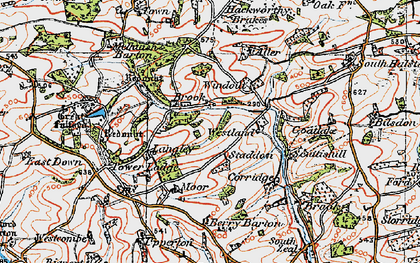 Old map of Berry Barton in 1919