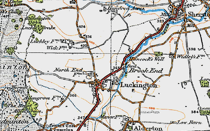 Old map of Brook End in 1919