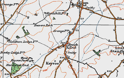 Old map of Brook End in 1919