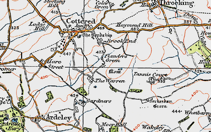 Old map of Berkesdon Green in 1919