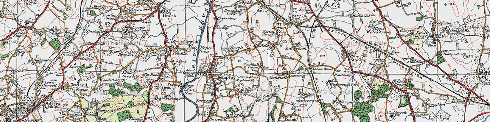 Old map of Brook End in 1920