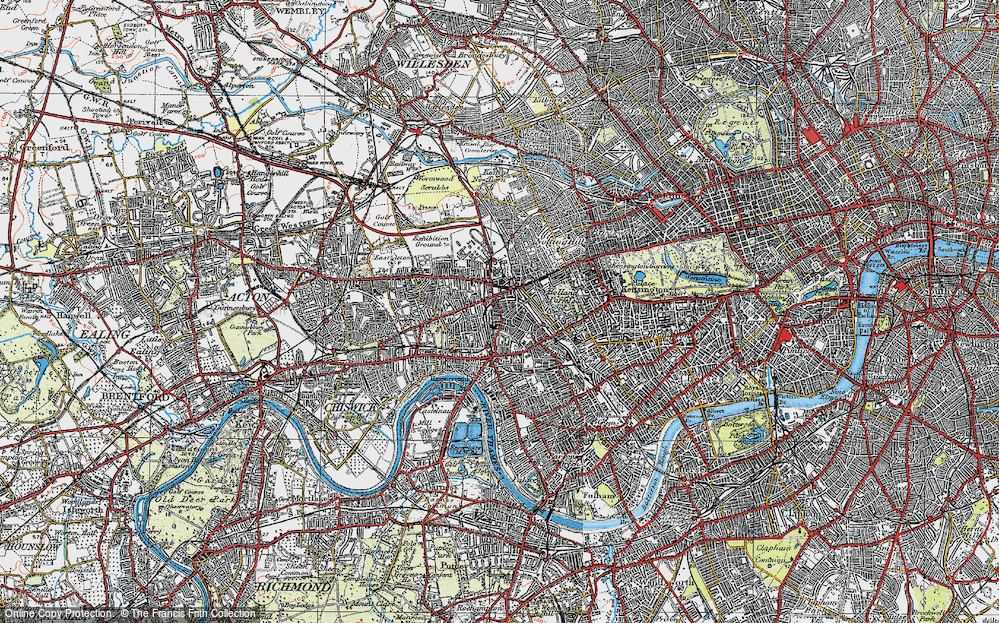 Old Map of Brook Green, 1920 in 1920