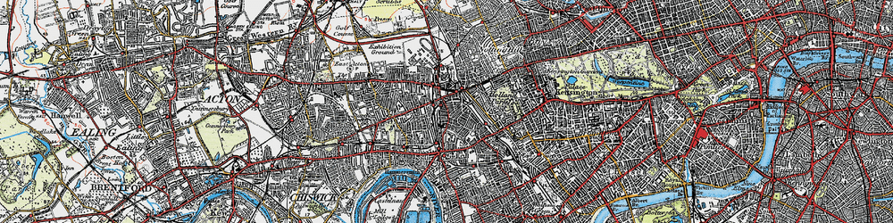 Old map of Brook Green in 1920