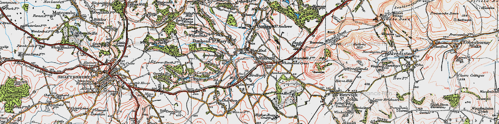 Old map of Brook Waters in 1919