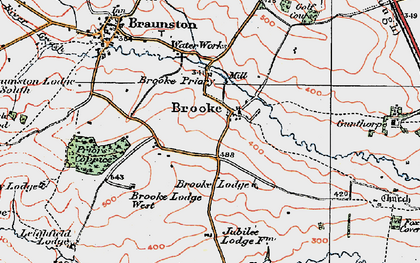Old map of Brooke in 1921