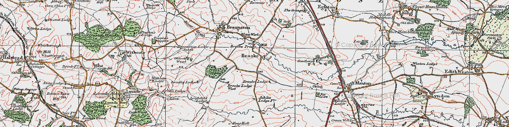 Old map of Brooke in 1921