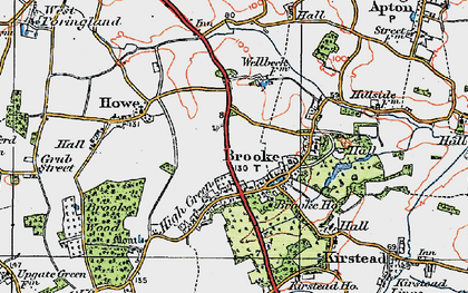 Old map of Brooke in 1922