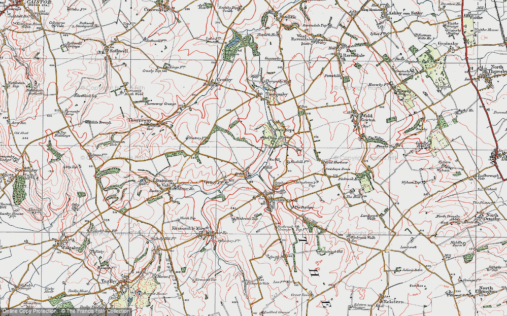 Old Map of Brookenby, 1923 in 1923