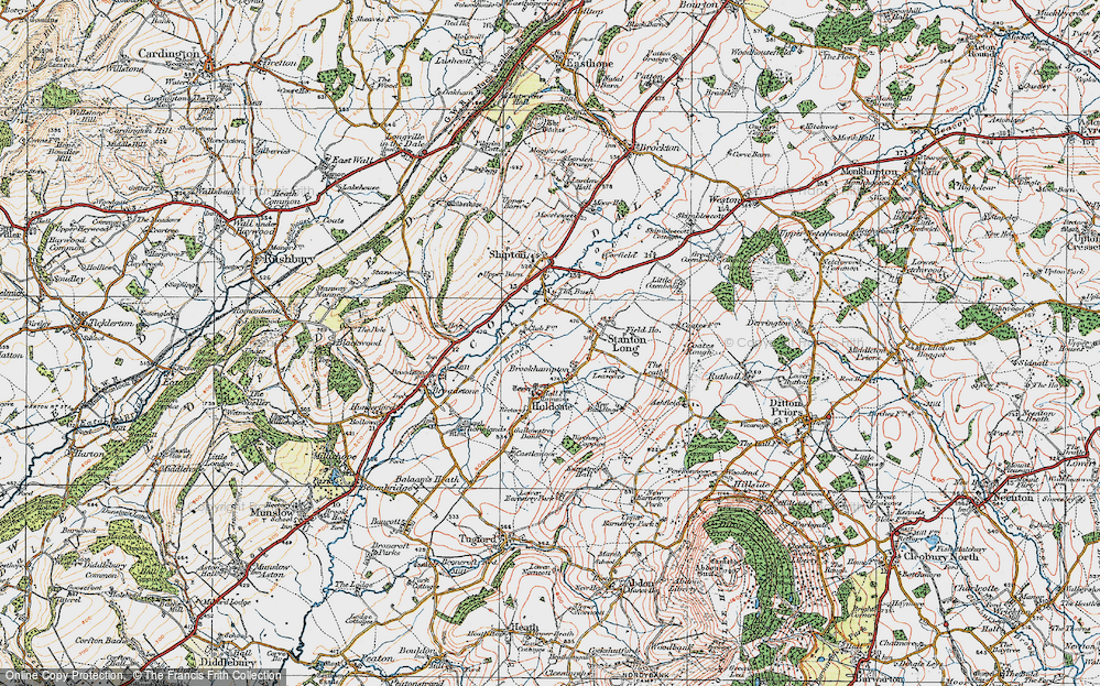 Old Map of Brookhampton, 1921 in 1921