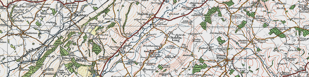 Old map of Brookhampton in 1921