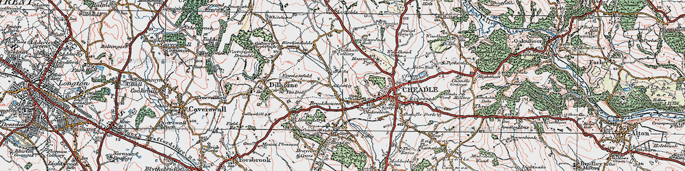 Old map of Adderley in 1921