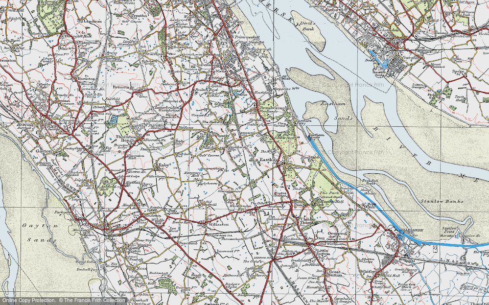 Old Map of Historic Map covering Bromborough Sta in 1924