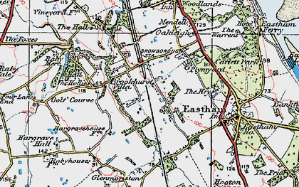 Old map of Bromborough Rake Sta in 1924