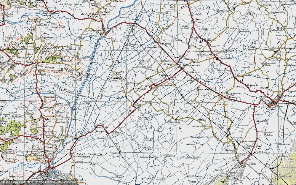 Old Map of Brookland, 1921 in 1921