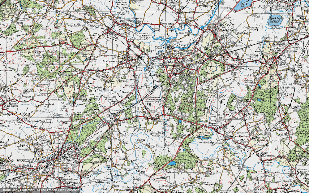 Old Map of Brooklands, 1920 in 1920
