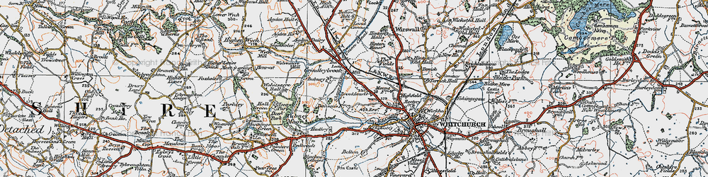 Old map of Agden Ho in 1921