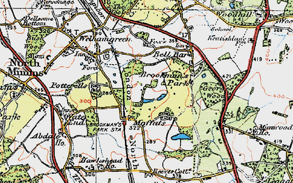 Old map of Brookmans Park in 1920