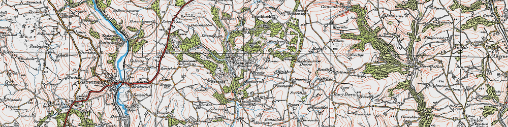 Old map of Buckabarrow Downs in 1919