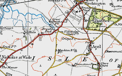 Old map of Brooks End in 1920