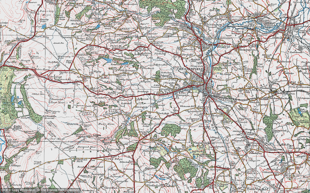 Old Map of Brookside, 1923 in 1923