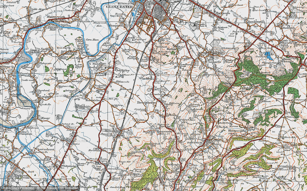 Old Map of Historic Map covering Brentlands in 1919