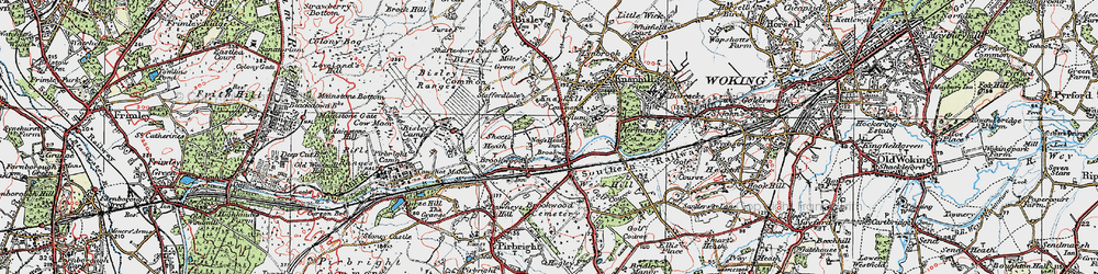 Old map of Brookwood Br in 1920