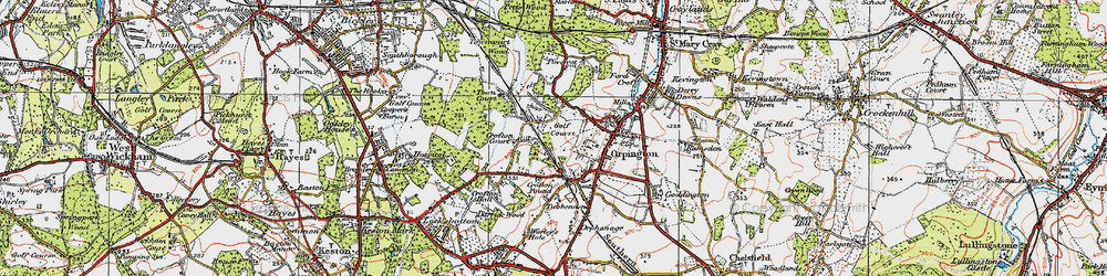 Old map of Broom Hill in 1920