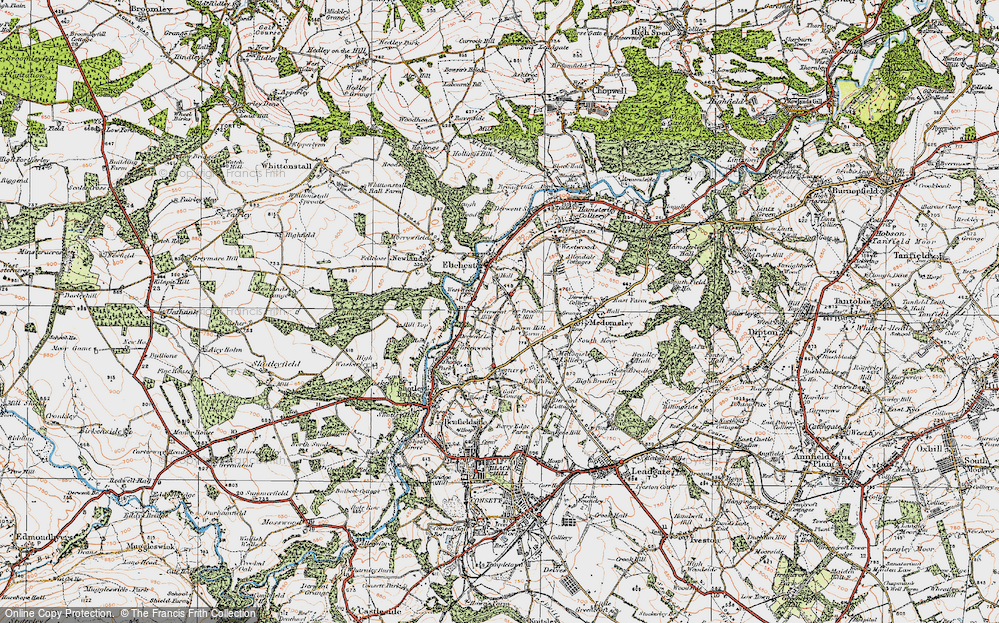 Old Map of Broom Hill, 1925 in 1925