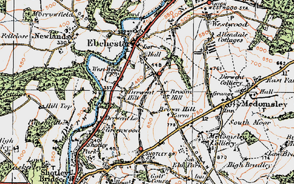 Old map of Broom Hill in 1925