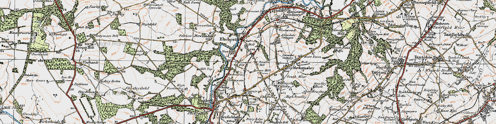Old map of Broom Hill in 1925