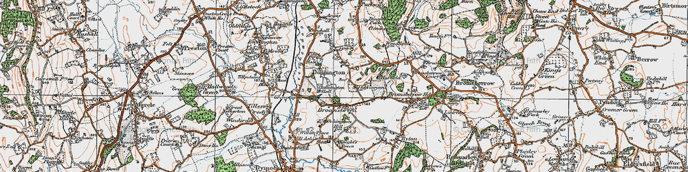 Old map of Broom's Green in 1919