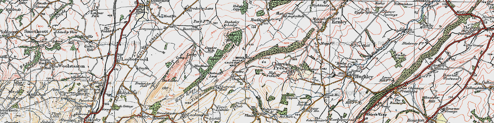 Old map of Birch Coppice in 1921