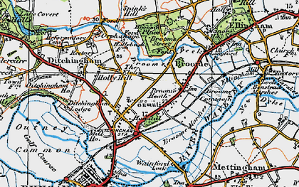 Old map of Broome Place in 1921