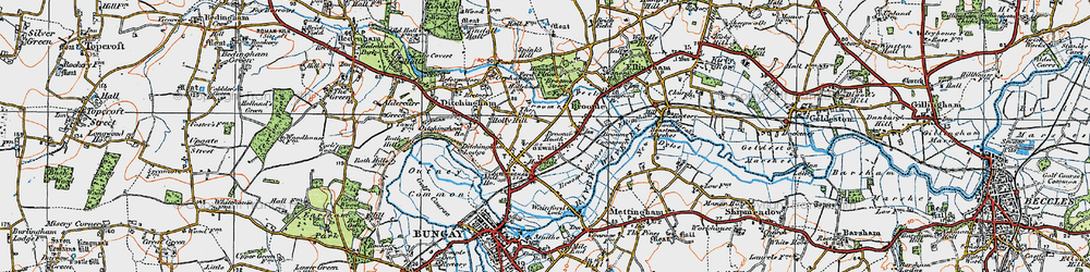 Old map of Broome Common in 1921