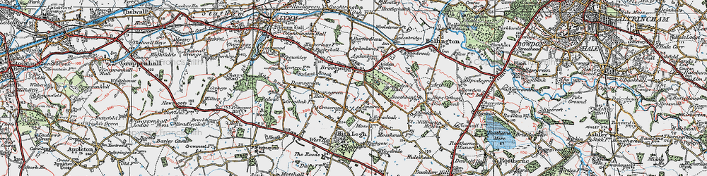 Old map of Agden Brow in 1923