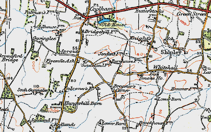 Old map of Broomer's Corner in 1920
