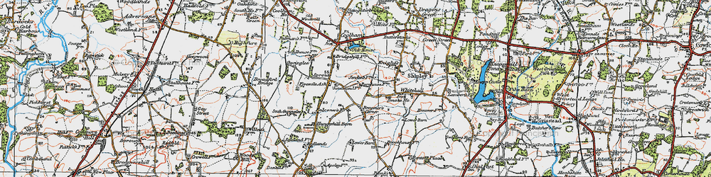 Old map of Broomer's Corner in 1920