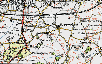 Old map of Broomfield in 1920