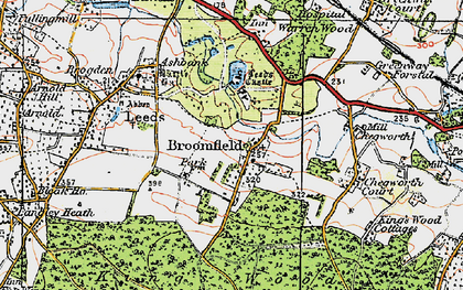 Old map of Broomfield in 1921