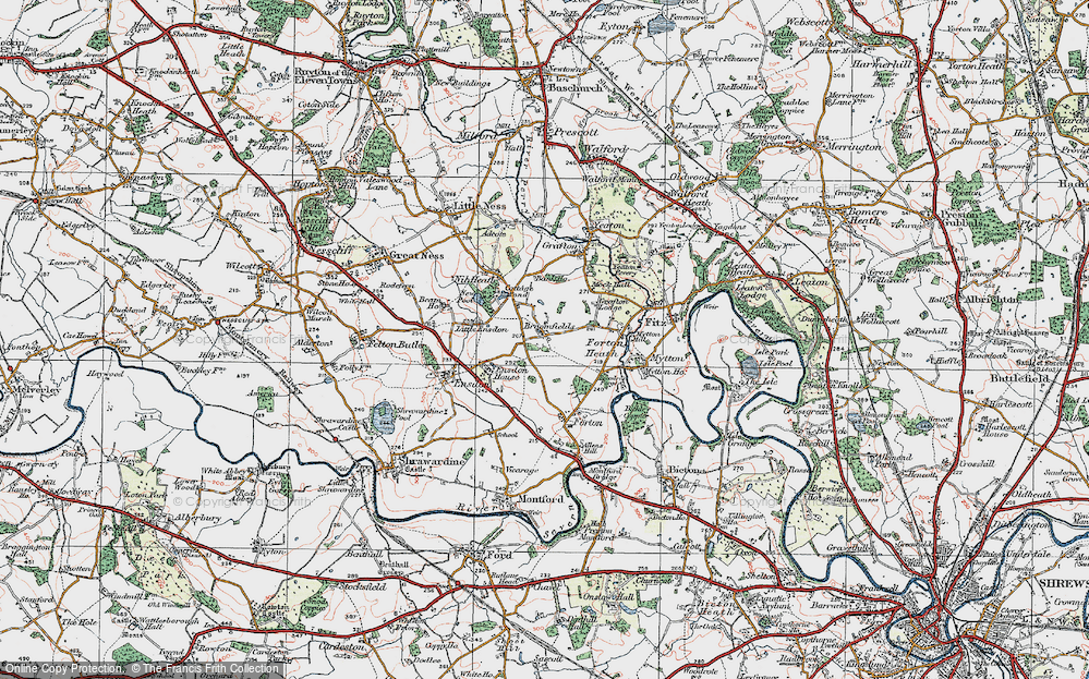 Old Map of Broomfields, 1921 in 1921