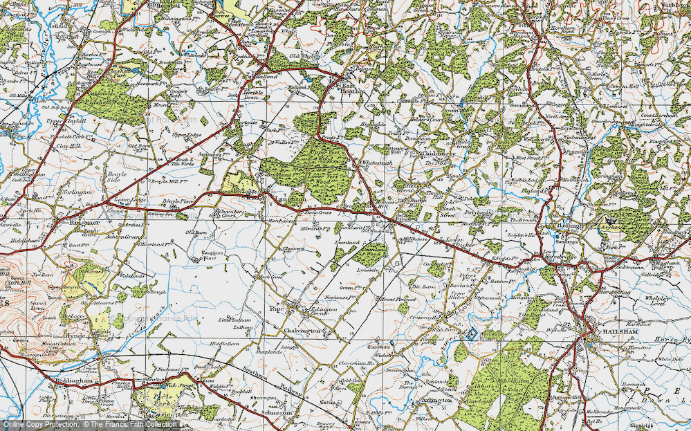 Old Map of Broomham, 1920 in 1920