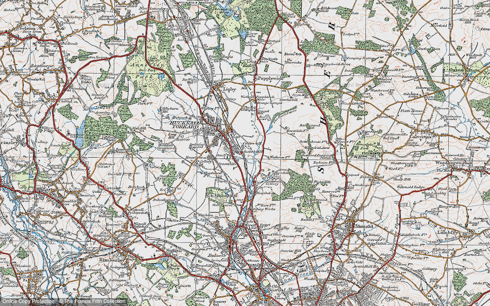 Old Map of Broomhill, 1921 in 1921