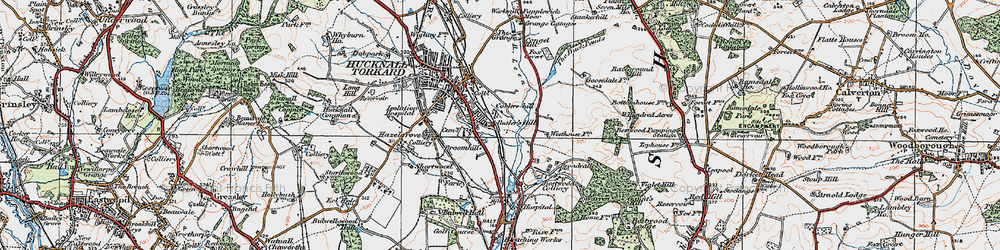 Old map of Broomhill in 1921