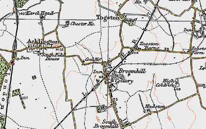 Old map of Broomhill in 1925