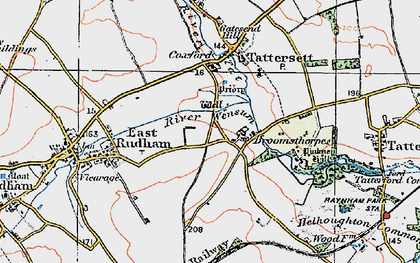 Old map of Broomsthorpe in 1921