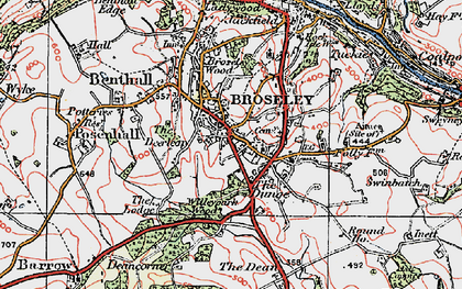 Old map of Broseley in 1921