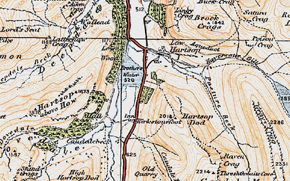 Old map of Kirkstone Pass in 1925