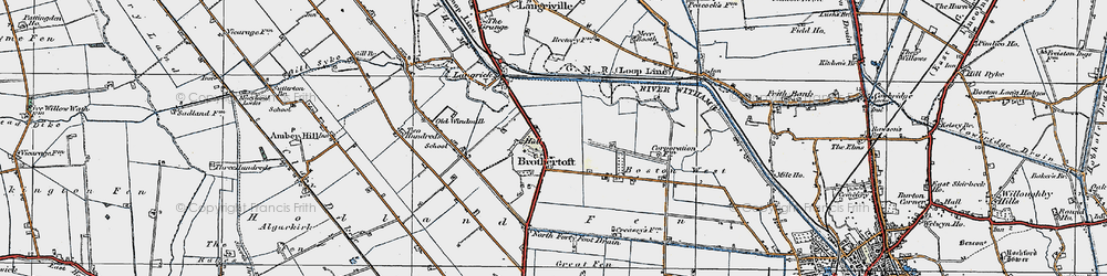 Old map of Brothertoft in 1922