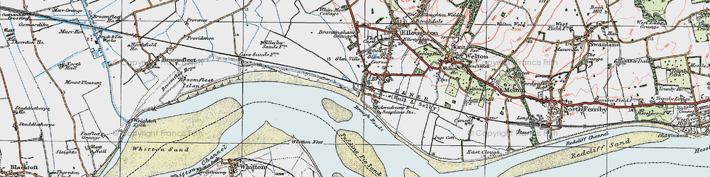 Old map of Brough Roads in 1924