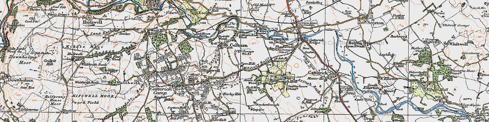 Old map of Brough With St Giles in 1925